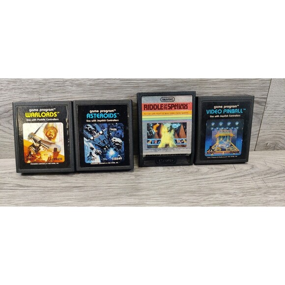 Atari 2600 games lot of 4  Asteroids, Warlords, Video Pinball,  Sphinx VTG Games - Picture 1 of 7